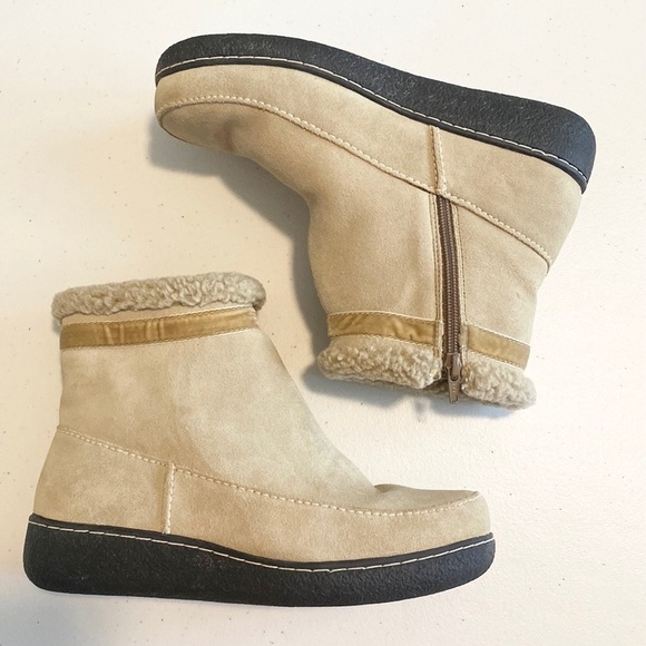 Lands End Suede Ankle Boots 8d 